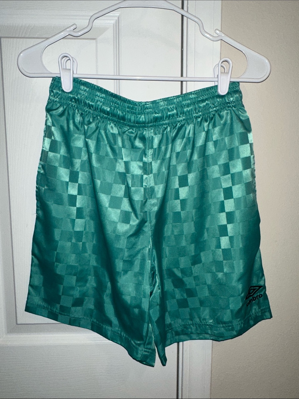 Umbro Teal Checkered Athletic Shorts